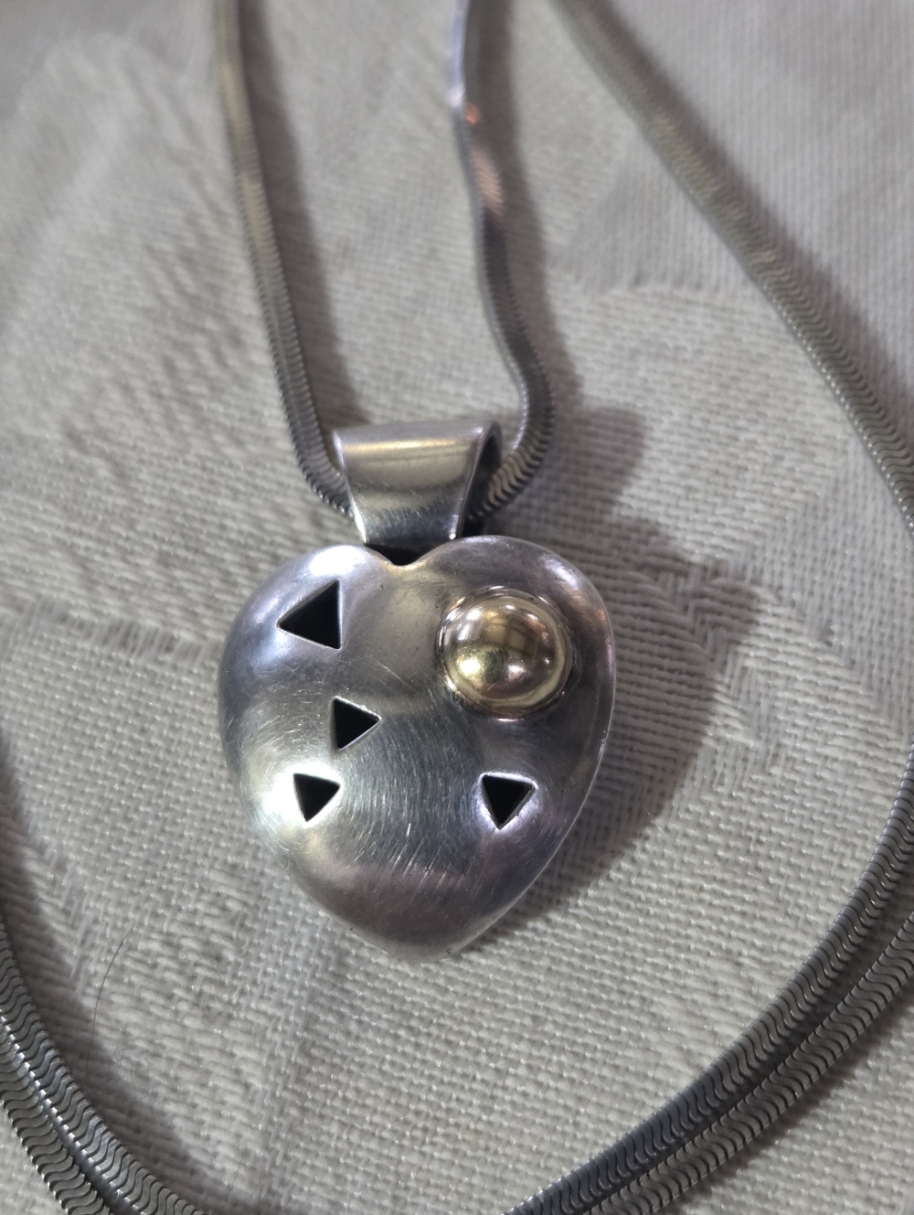 John Atencio Heart Pendant Necklace, Ss & 18k, 30 Inches View 2